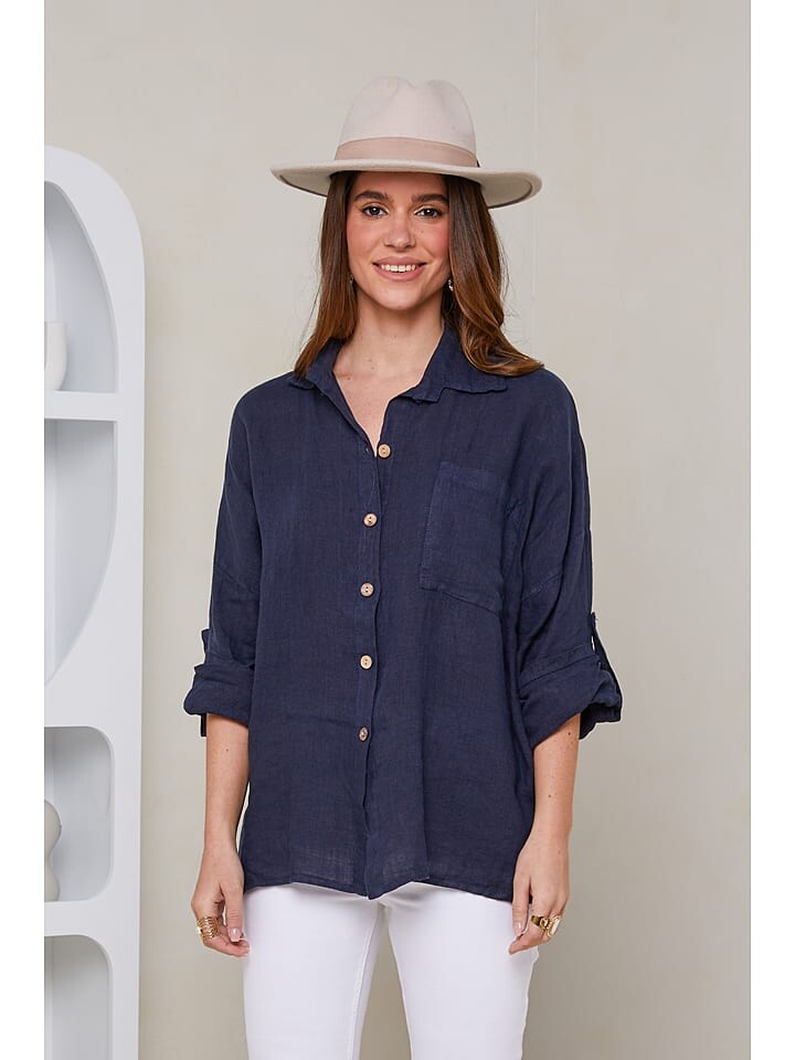 

Блуза Rodier Lin, темно-синий