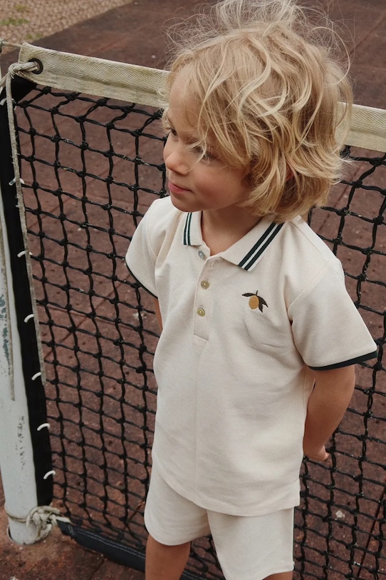 

Детская хлопковая поло FLORIAN POLO SHIRT GOTS Konges Sløjd, бежевый