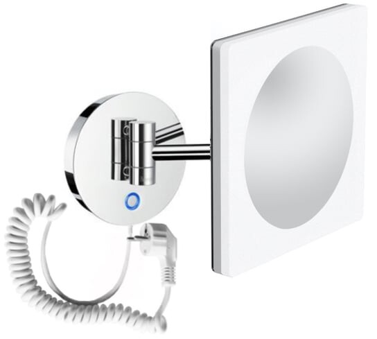 

Квадратное косметическое зеркало со светодиодной подсветкой, настенное хром, STELLA 22.00551, Inna marka, серебро