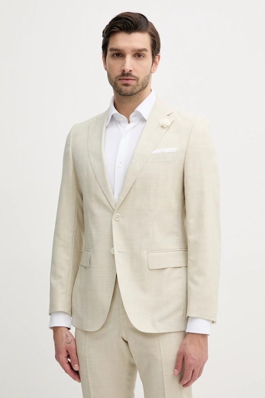 

Шерстяной жакет Boss, бежевый