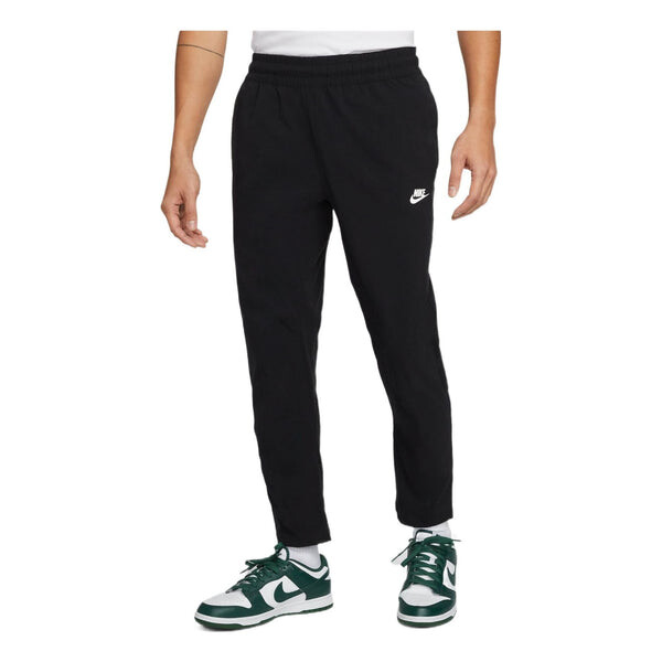 

Брюки men's woven solid color small label lacing casual sports pants/trousers/joggers black Nike, мультиколор