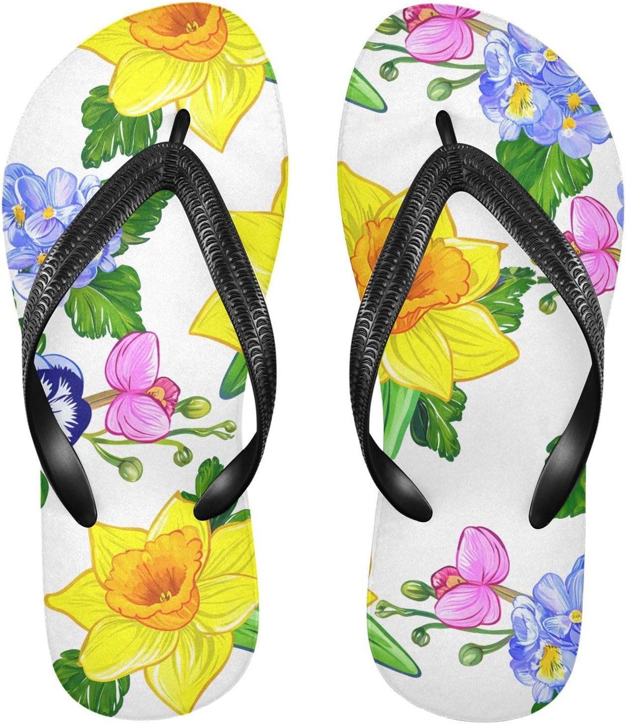 

Сланцы с цветочным принтом орхидеи Pansy, белые пляжные шлепанцы для душа, резиновые нескользящие летние тапочки для ходьбы для женщин и мужчин Sinestour