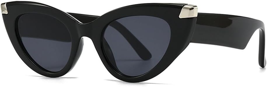 

Солнцезащитные очки «кошачий глаз» из металла, модные женские, с улучшенными солнцезащитными линзами для использования на открытом воздухе и на пляже, с зеркальным покрытием, защита от ультрафиолета UV400 TYUVIVO, Black