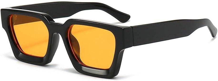 

Популярные женские прямоугольные солнцезащитные очки в стиле ретро, ​​мужские тонированные очки в стиле ретро, ​​флуоресцентные однотонные очки конфетного цвета GHVWYX, Black Orange