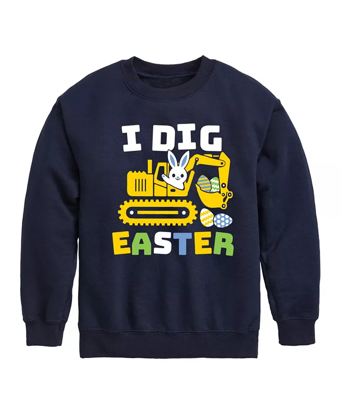 

Флисовая толстовка с принтом "I Dig Easter" для мальчиков ясельного возраста Hybrid, синий