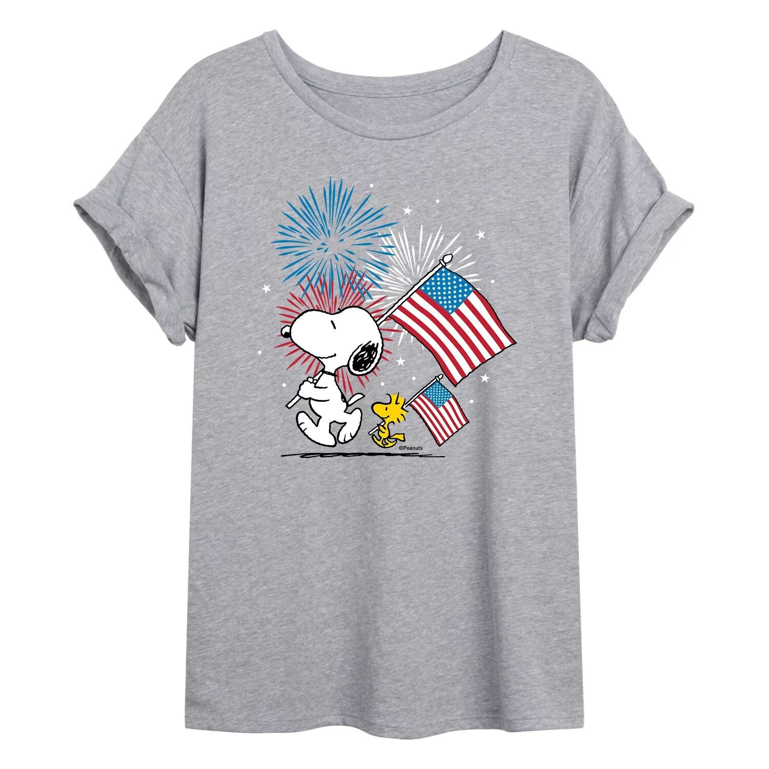 

Струящаяся футболка с флагом США Peanuts для юниоров Licensed Character, серый