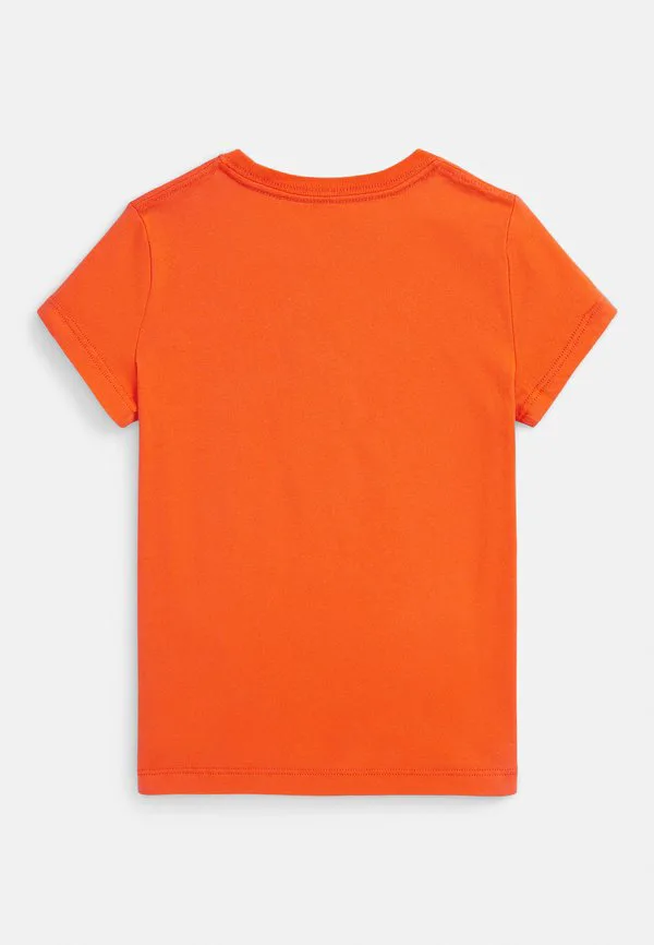 Футболка из хлопкового трикотажа с принтом в виде медведя поло. Polo Ralph Lauren, Spectrum Orange — фото 2