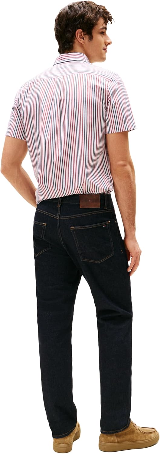 Джинсы Tommy Hilfiger Straight Fit Stretch для мужчин, насыщенный темно-синий — фото 4