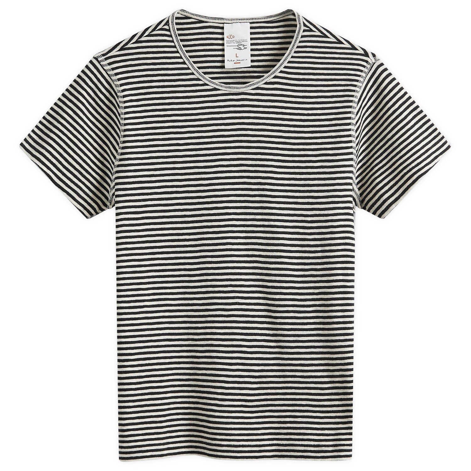 

Футболка Nudie Eve Stripe Slub T-Shirt, цвет Ecru & Black