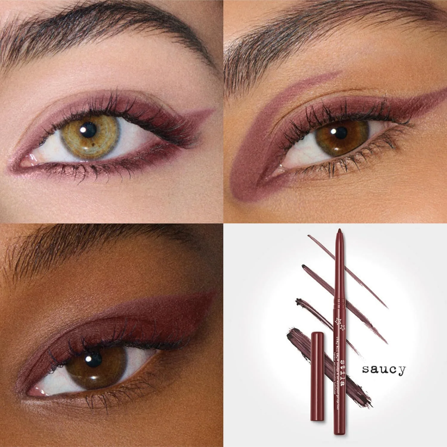 Stila Stay All Day Smudge & Set Waterproof Gel Liner, гелевый карандаш для подводки, стойкость 12 часов, Saucy — фото 4