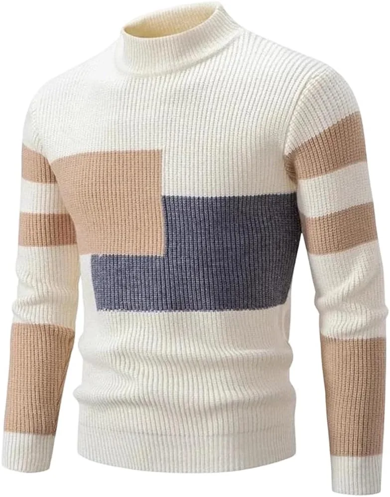 

Мужской повседневный теплый свитер с круглым вырезом