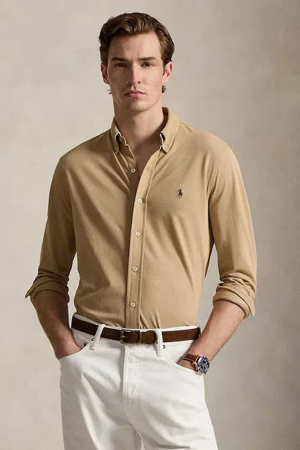 Классическая рубашка Polo Ralph Lauren, бежевый