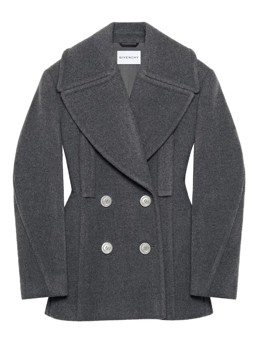 

Двубортный жакет с рукавами-баллонами Givenchy, серый