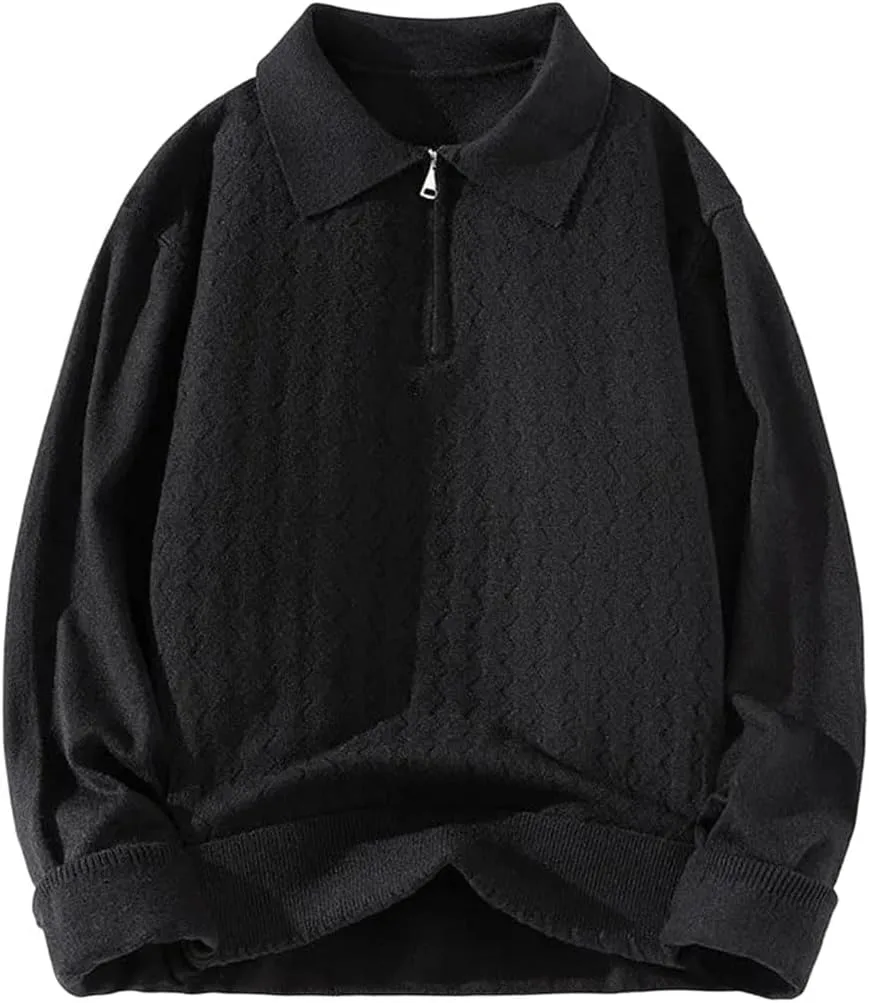 

Мужской полузастегивающийся вязаный свитер для осени и зимы