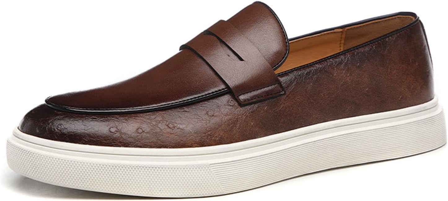 

Мужские кожаные повседневные лоферы Amazideal, коричневый