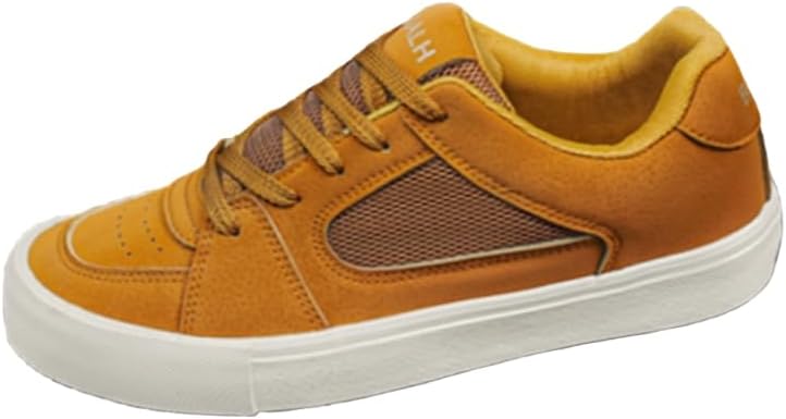 

Мужские кеды на шнуровке однотонного цвета - удобная повседневная обувь для ежедневного ношения Hoalox, бежевый