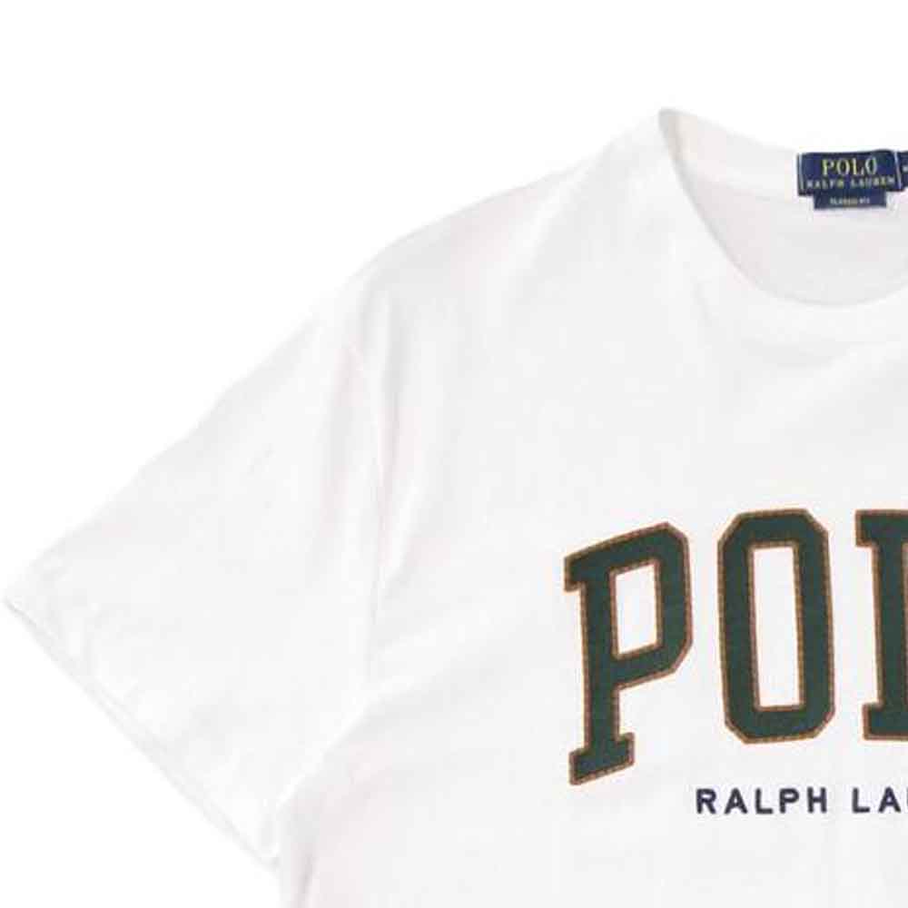 Футболка поло с принтом логотипом Ralph Lauren, белая — фото 4