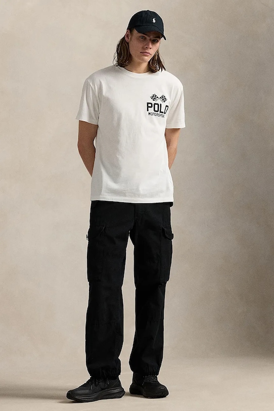 Хлопковая футболка Sscnclsm1 с коротким рукавом Polo Ralph Lauren, белый — фото 3