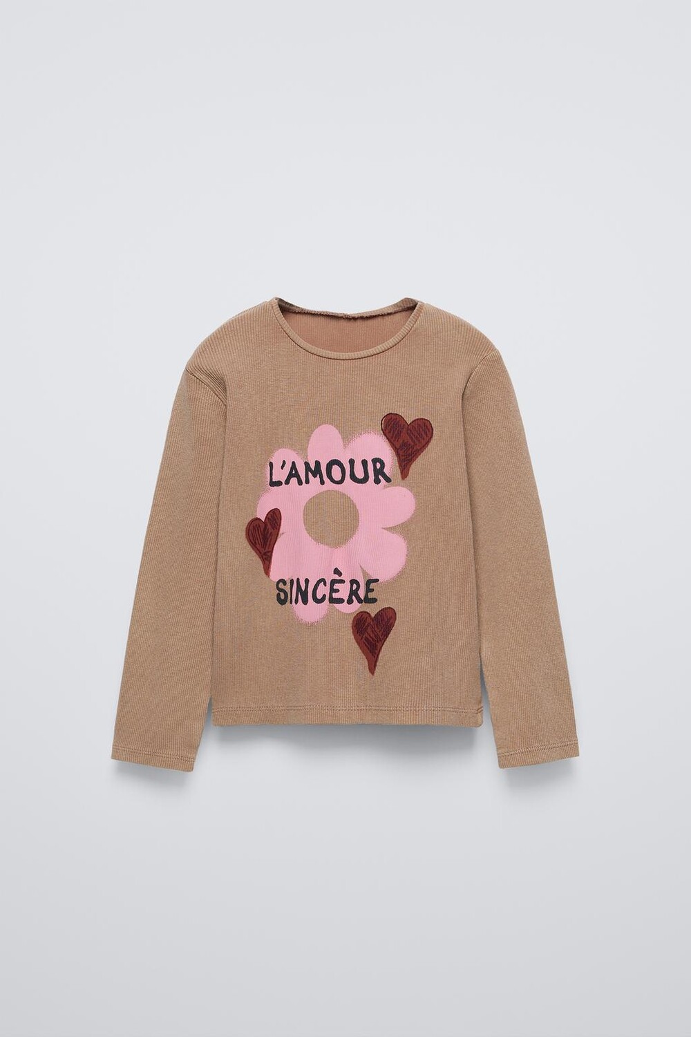 

Лонгслив ZARA, коричневый
