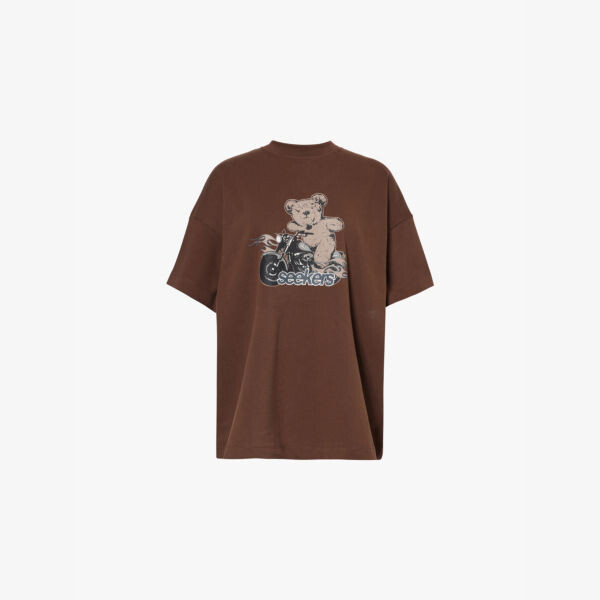 

Футболка Motorbear oversize из хлопкового джерси Sisters & Seekers, коричневый