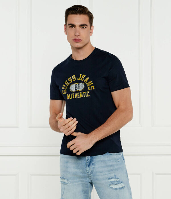 

Футболка мужская Guess Jeans с надписью, синий