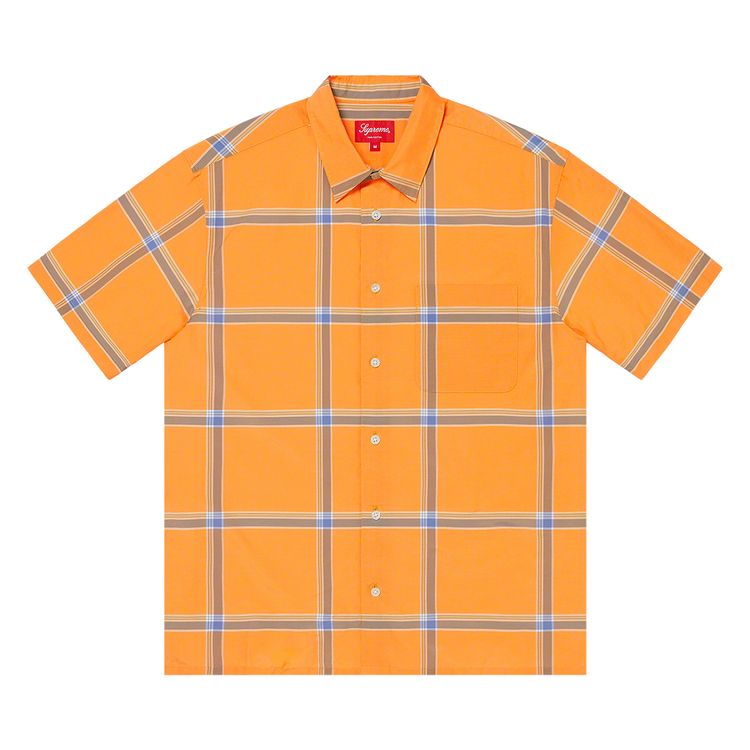 

Рубашка Supreme Lightweight Plaid Short-Sleeve Shirt Orange, оранжевый