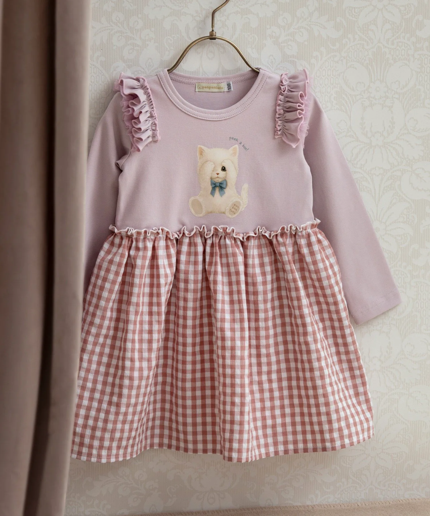 Платье Peek a Boo!/Docking (с длинным рукавом) Panpantutu, Kitten/Pink Lavender