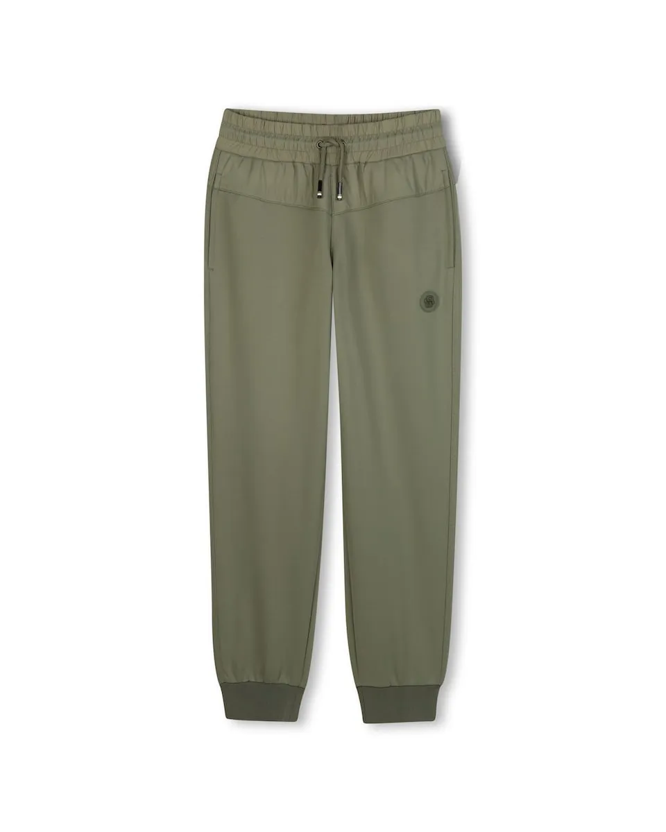 

Детские спортивные брюки с регулируемым шнурком, однотонные BOSS Kidswear, военный зеленый