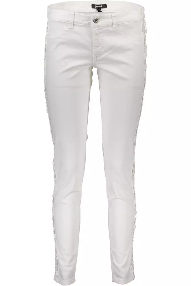 

Белые хлопковые женские джинсы Just Cavalli