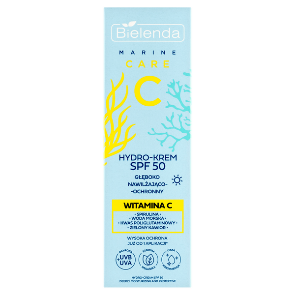 

Глубоко увлажняющий и защитный гидрокрем для лица с spf50, 40 мл Bielenda Marine care c