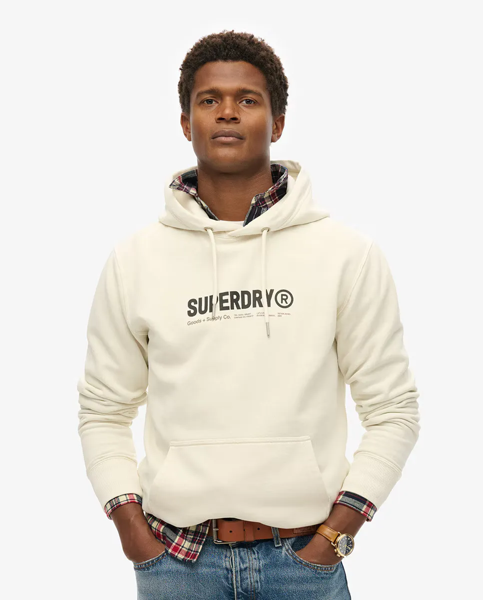 

Мужская универсальная спортивная толстовка с капюшоном Superdry, белый