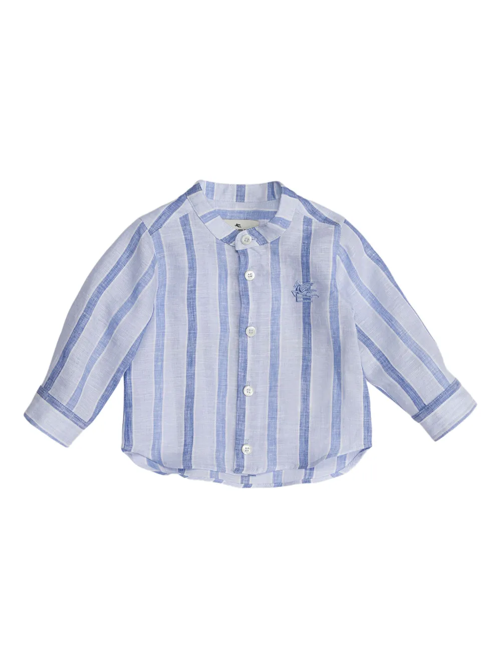 

Рубашка в полоску с вышивкой Pegaso ETRO KIDS, синий