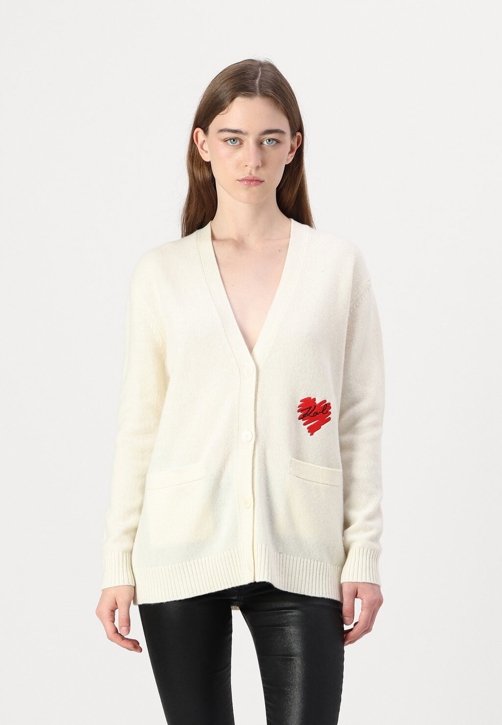 

Кардиган HEARTS CARDIGAN KARL LAGERFELD, молочный