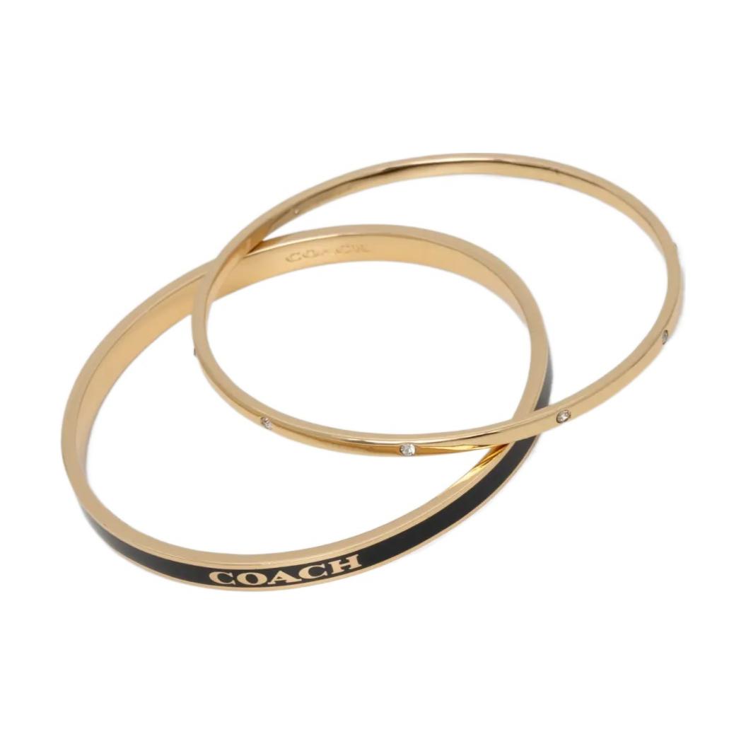 

Латунные браслеты Women's Black Gold COACH, черный золотой
