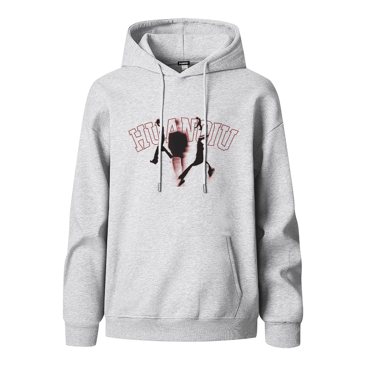 

Толстовка Unisex Hooded Moderate Heavyweight HUANQIU, heather серый-красный