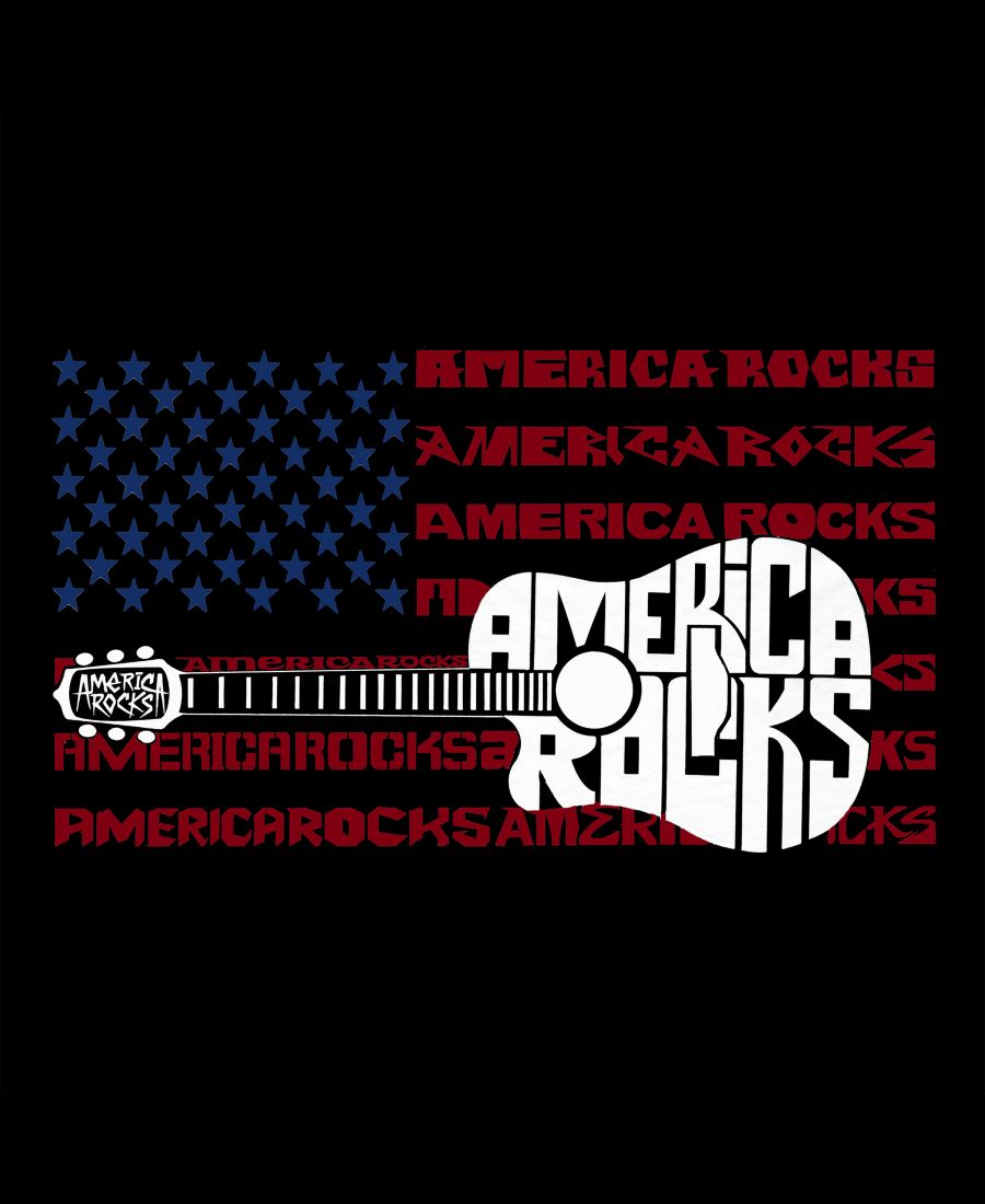 Женская майка-топ America Rocks Premium с надписью "Women's America Rocks" свободного кроя LA Pop Art, Black — фото 2