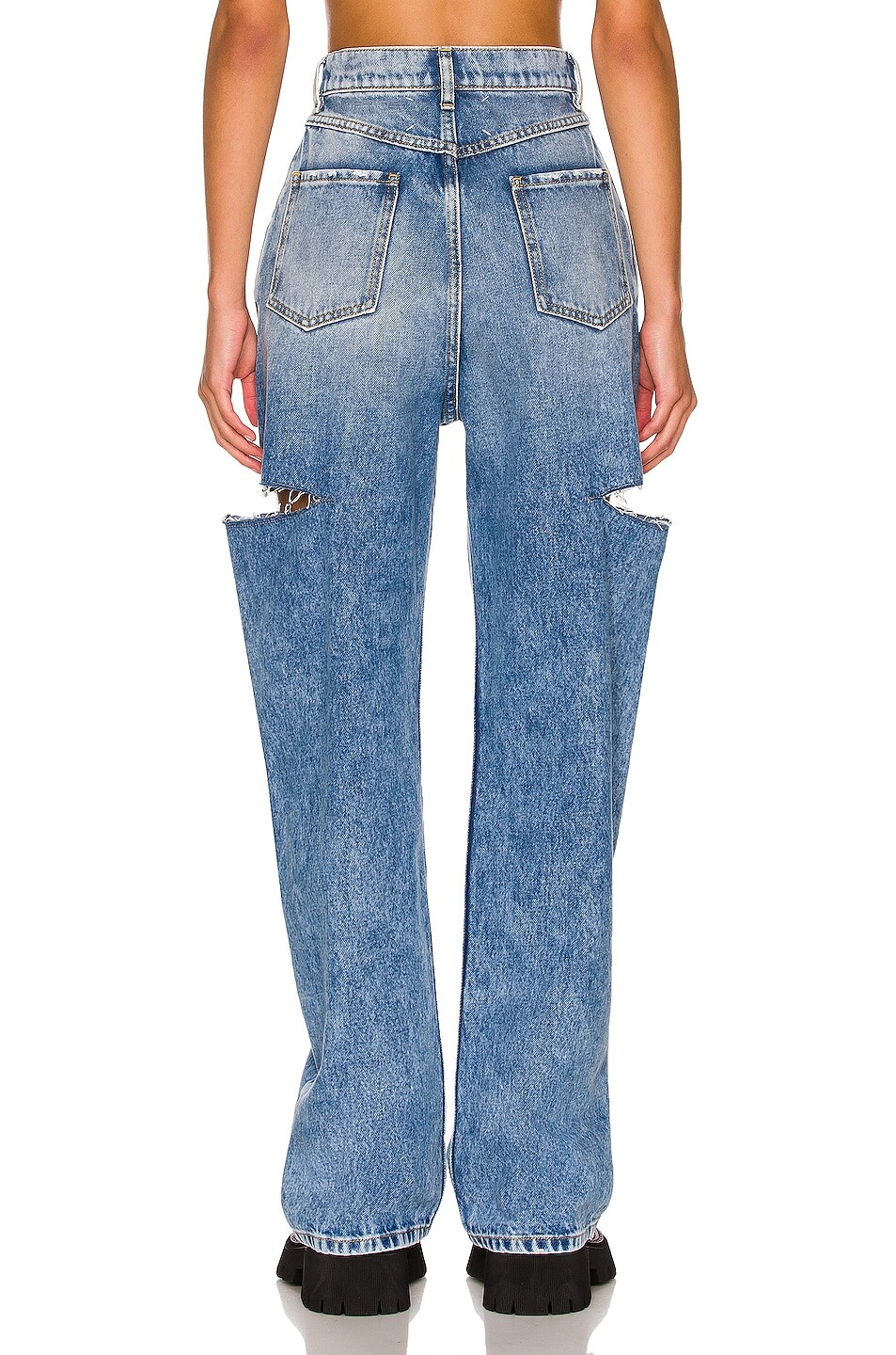 Джинсы с 5 карманами и боковыми разрезами Maison Margiela, цвет Denim — фото 3