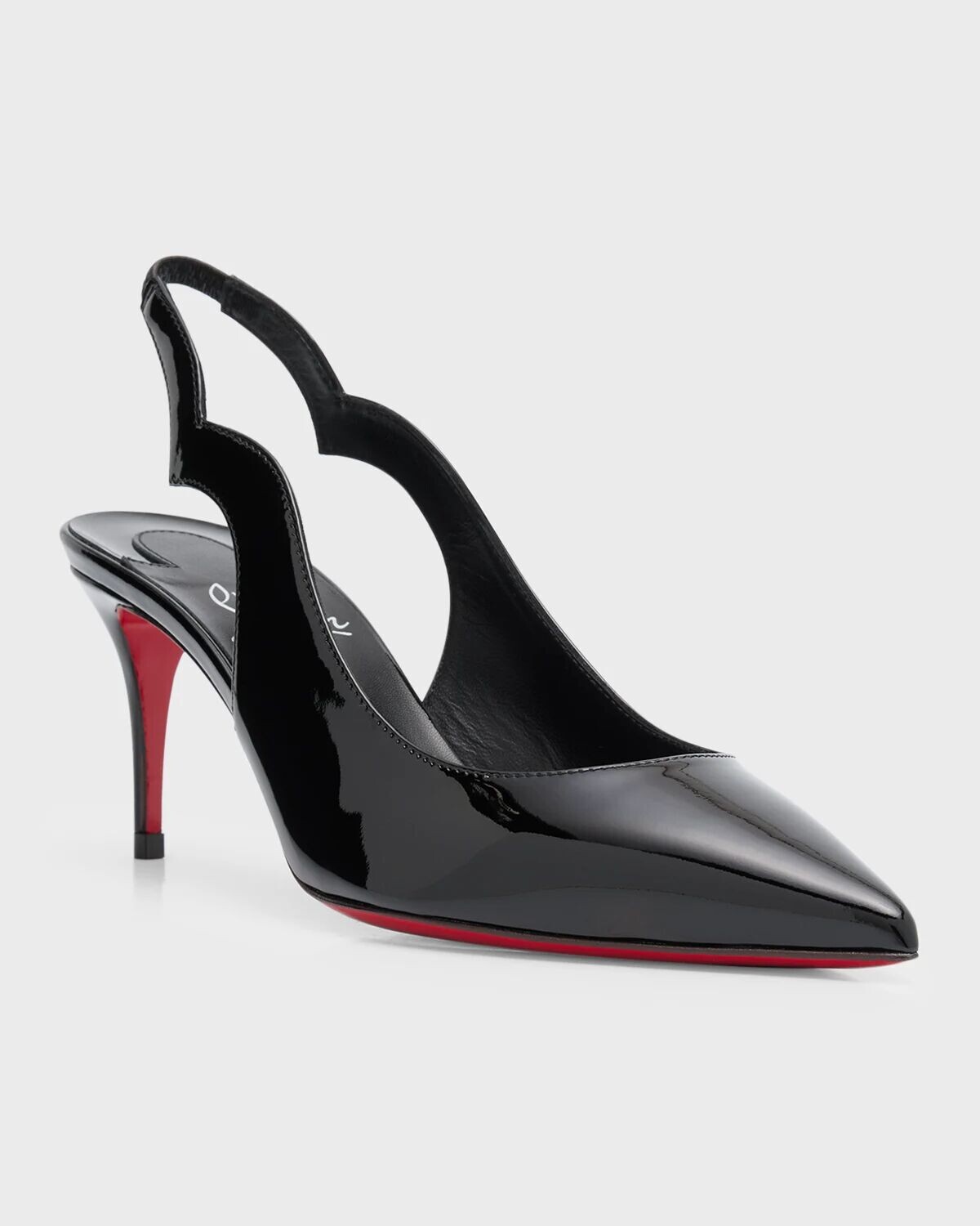 Туфли с открытой пяткой на лакированной подошве Hot Chick на красной подошве Christian Louboutin, цвет Black — фото 3