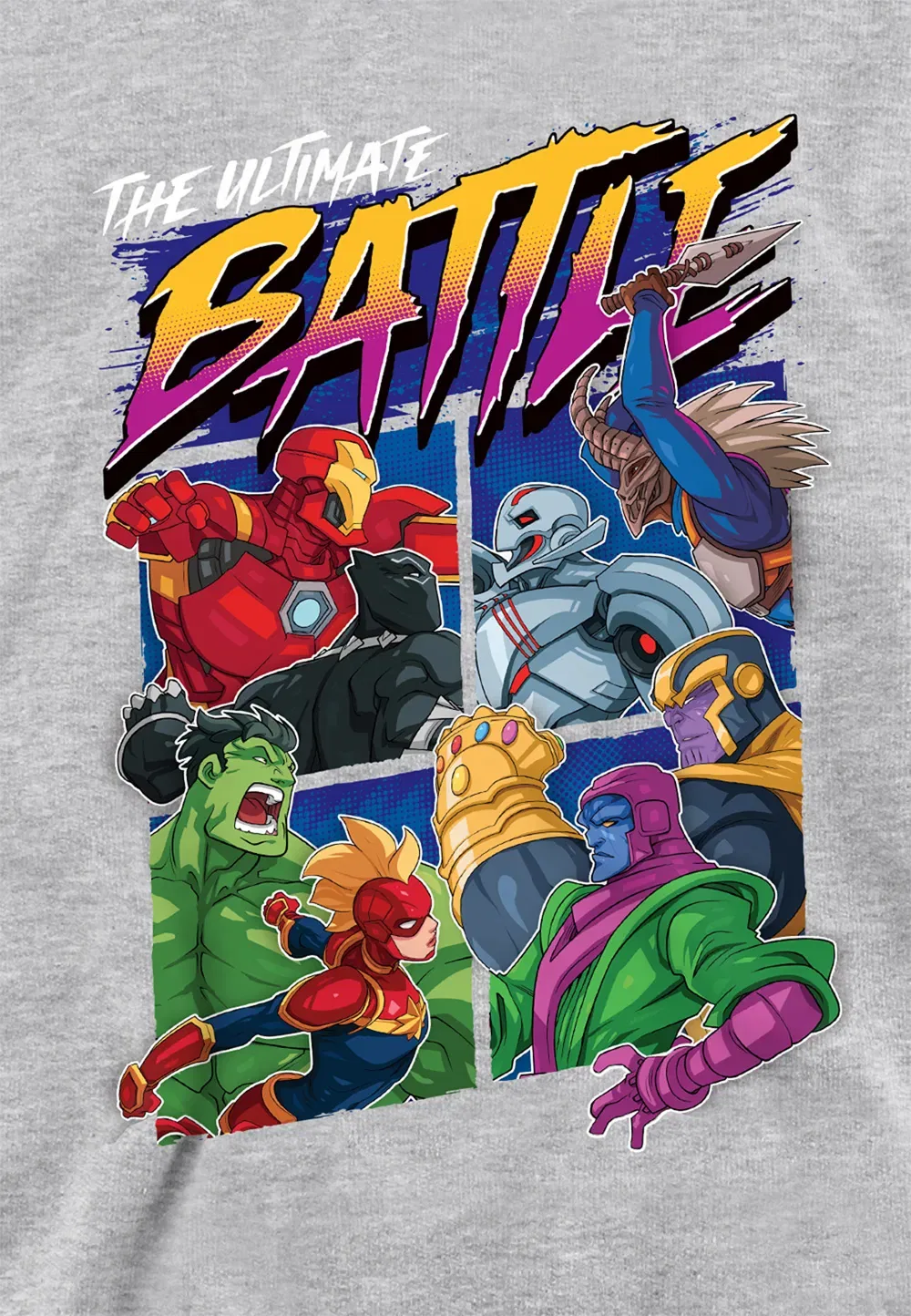 Детская худи Marvel The Ultimate Battle, Athletic Heather, серый — фото 2