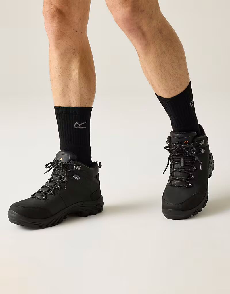 

Водонепроницаемые походные ботинки Burrell Vibram Leather черного цвета Regatta