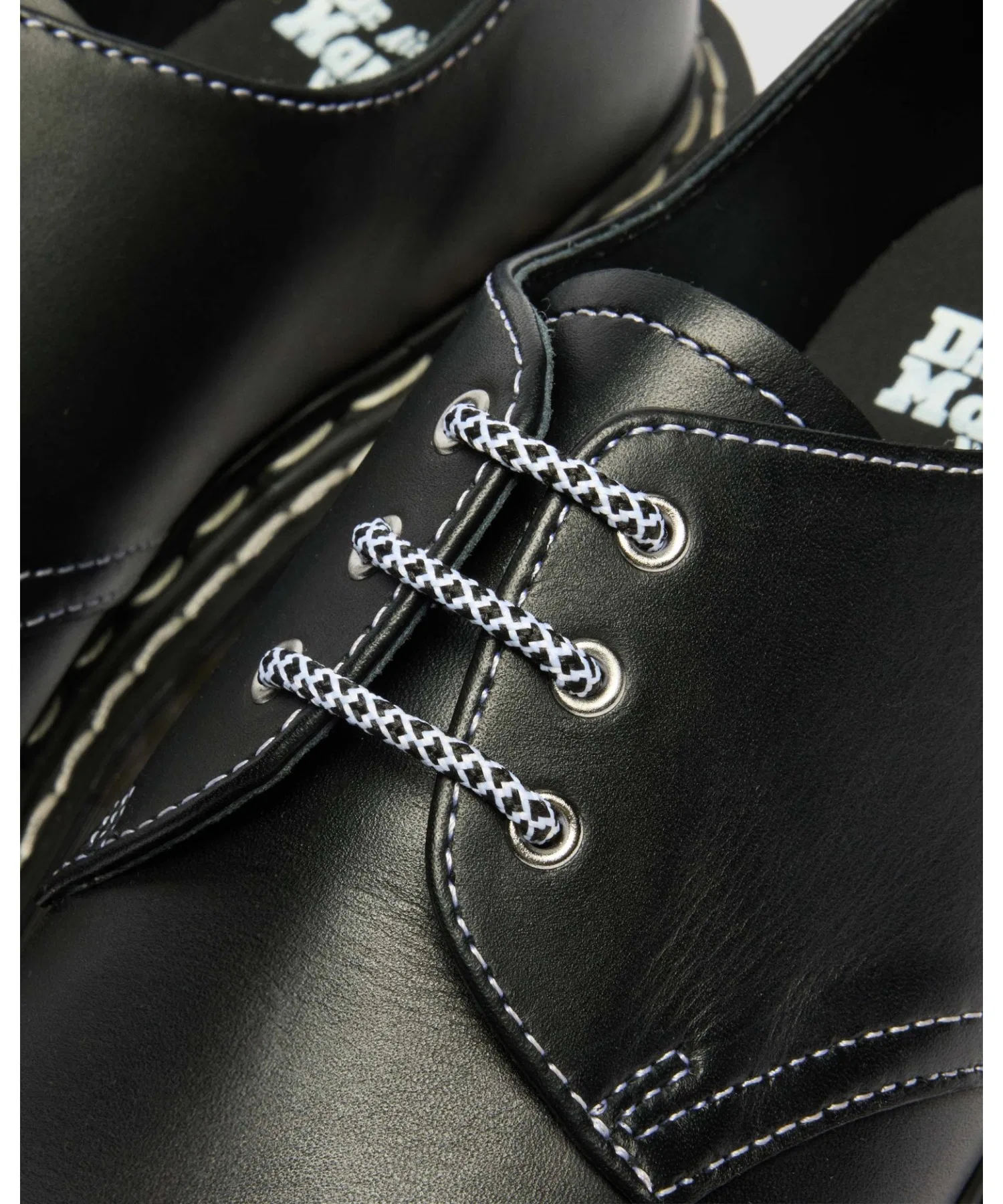 Унисекс ботинки Dr. Martens 1461 BEX с белой строчкой чёрные — фото 4