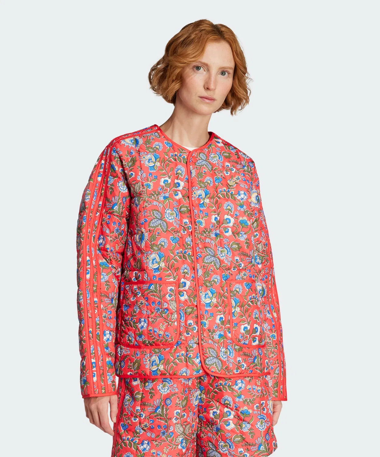 Куртка стеганая adidas Originals × Liberty London, цвет красный