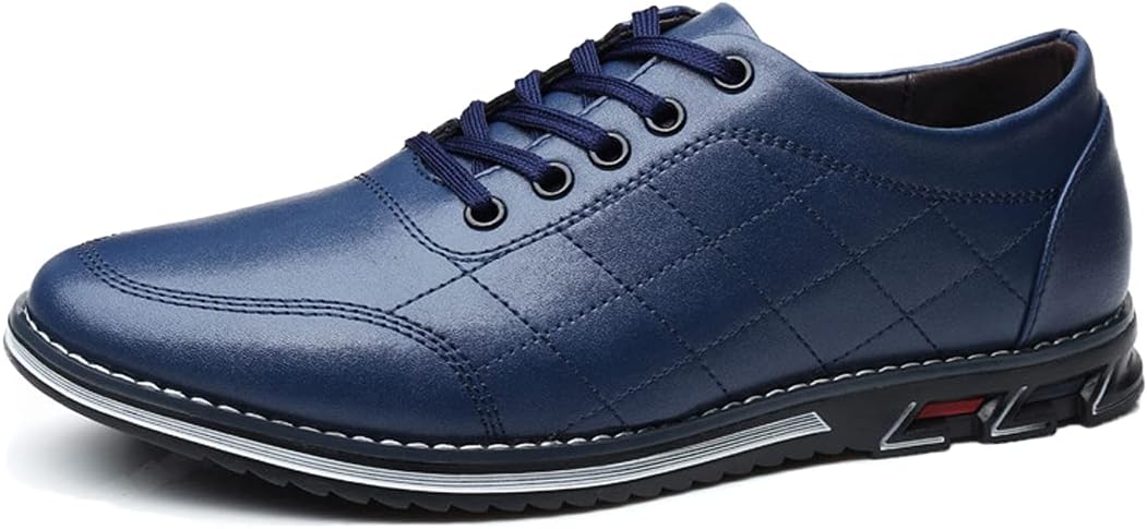 

Мужские повседневные кроссовки Veslexth для вождения, лоферы, дышащие, комфортные, для ходьбы, с крылышками, на шнуровке, роскошные кожаные туфли для бизнес-офиса, работы и повседневной носки, синий