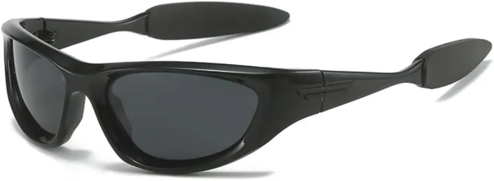 

Панк-солнцезащитные очки для женщин, уникальные спортивные очки для мужчин, УФ-защита UV400, «кошачий глаз», зеркальные, красочные, модные UATXTAU, Black