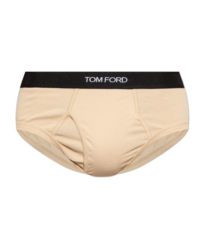 

Хлопковые трусы с логотипом Tom Ford, бежевый