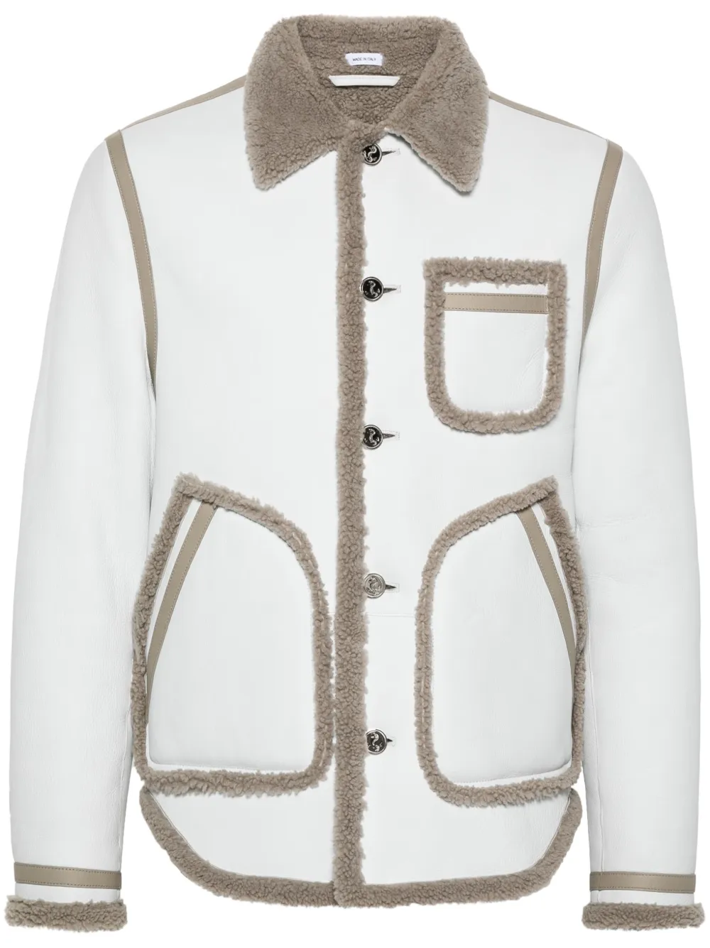 

Куртка с отделкой из овчины THOM BROWNE, белый