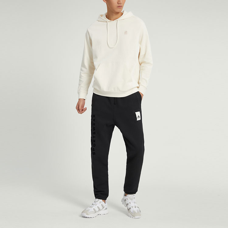 Adidas Neo Толстовка унисекс, цвет экрю, с капюшоном, средний размер, стандартный размер — фото 4