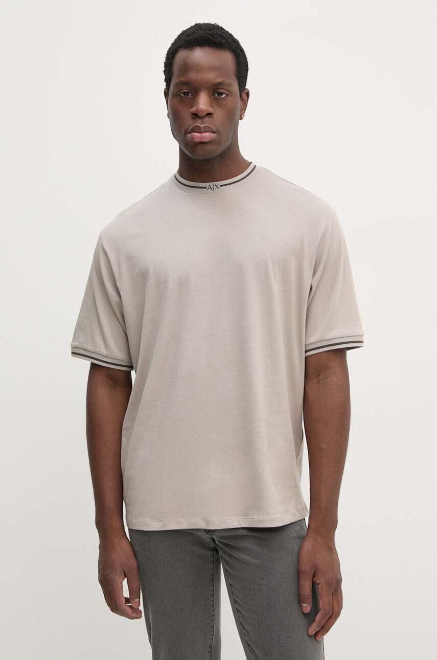 

Хлопковая футболка Armani Exchange, бежевый