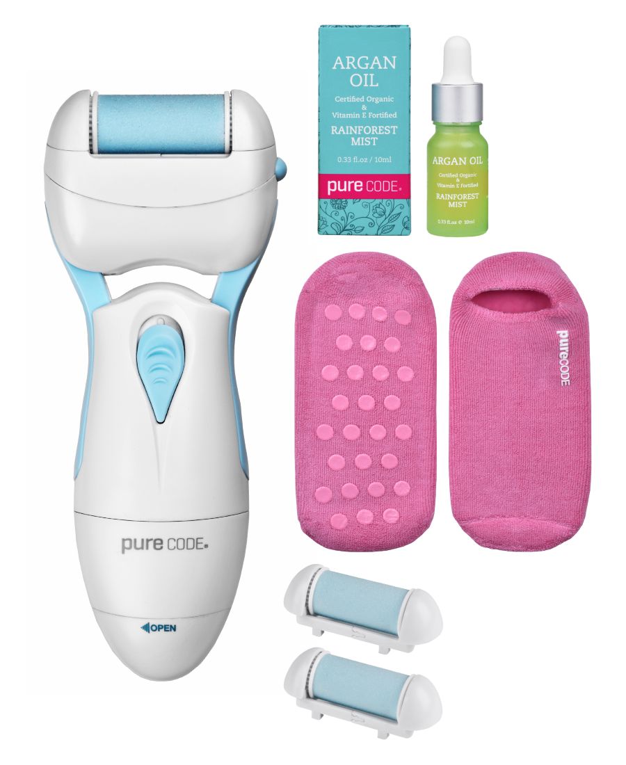 

Набор для ухода за ногами в 3 этапа: аргановое масло Rainforest Mist, носки 6-9 размера, 4 предмета PURECODE, Pink