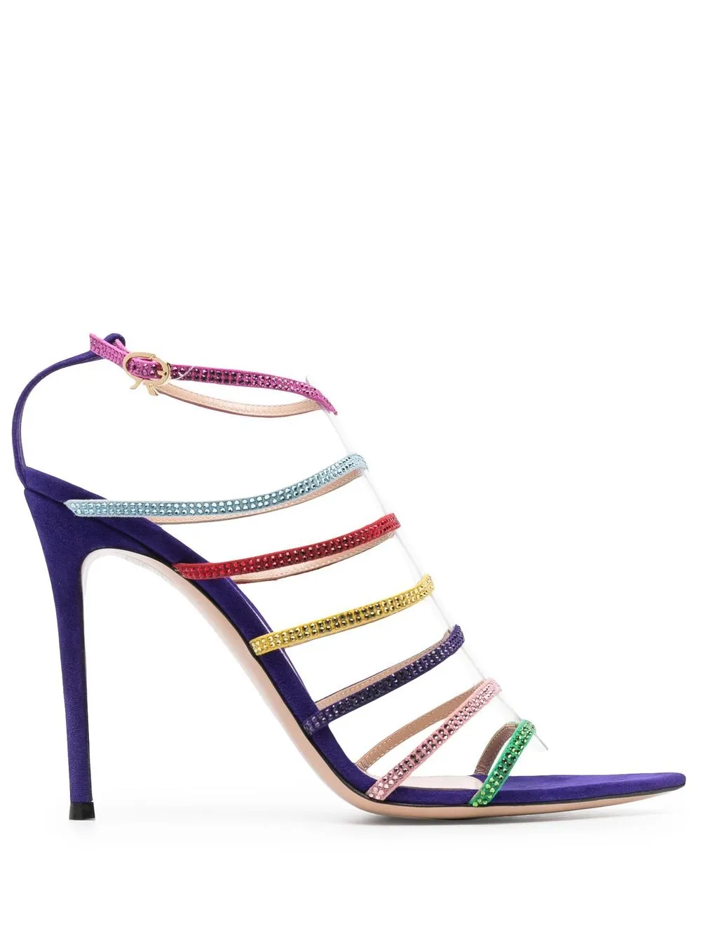 Декорированные босоножки на шпильке Gianvito Rossi, фиолетовый